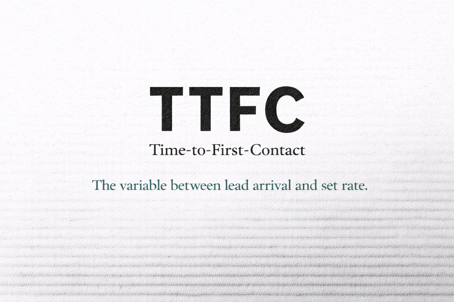 Time-to-First-Contact Ã¢â‚¬â€ the metric your CRM isn't tracking